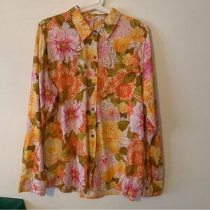 Passport Floral Shirt with Pink and Yellow